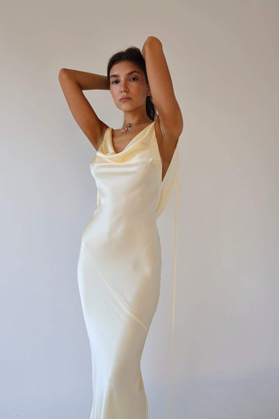 Charlotte™ | Elegante Zijde Maxi Jurk met Open Rug - JURKJESWINKELTJE
