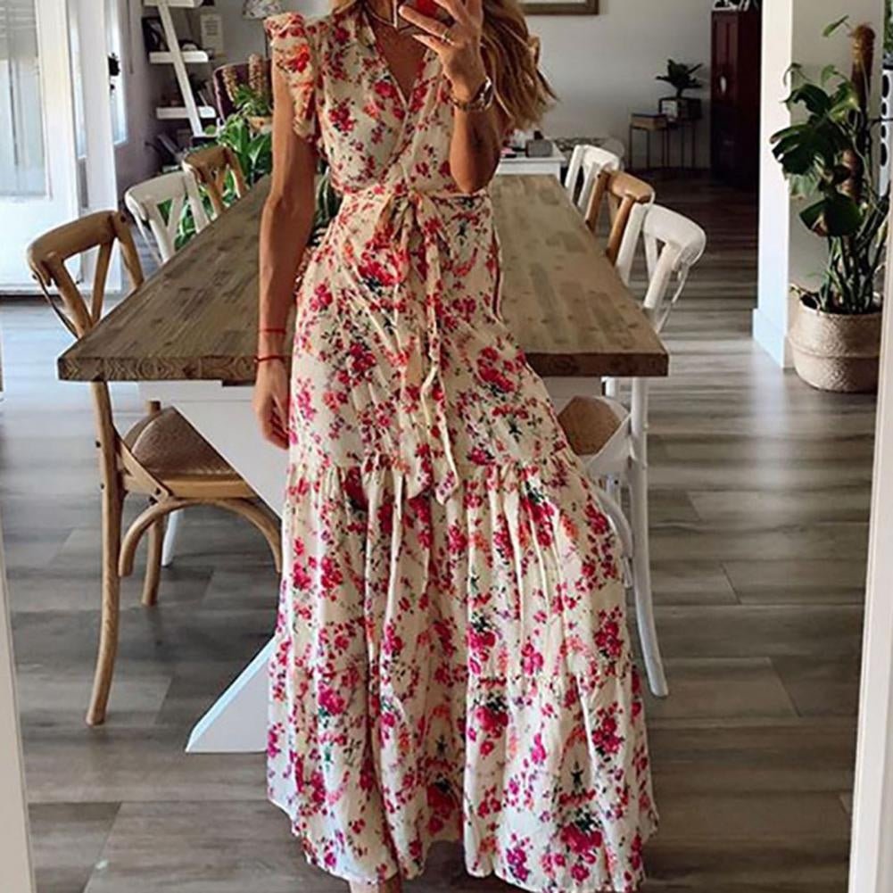 Dahlia™ - Floral Maxi Dress - JURKJESWINKELTJE