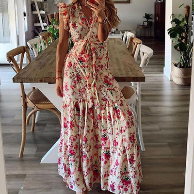 Dahlia™ - Floral Maxi Dress - JURKJESWINKELTJE