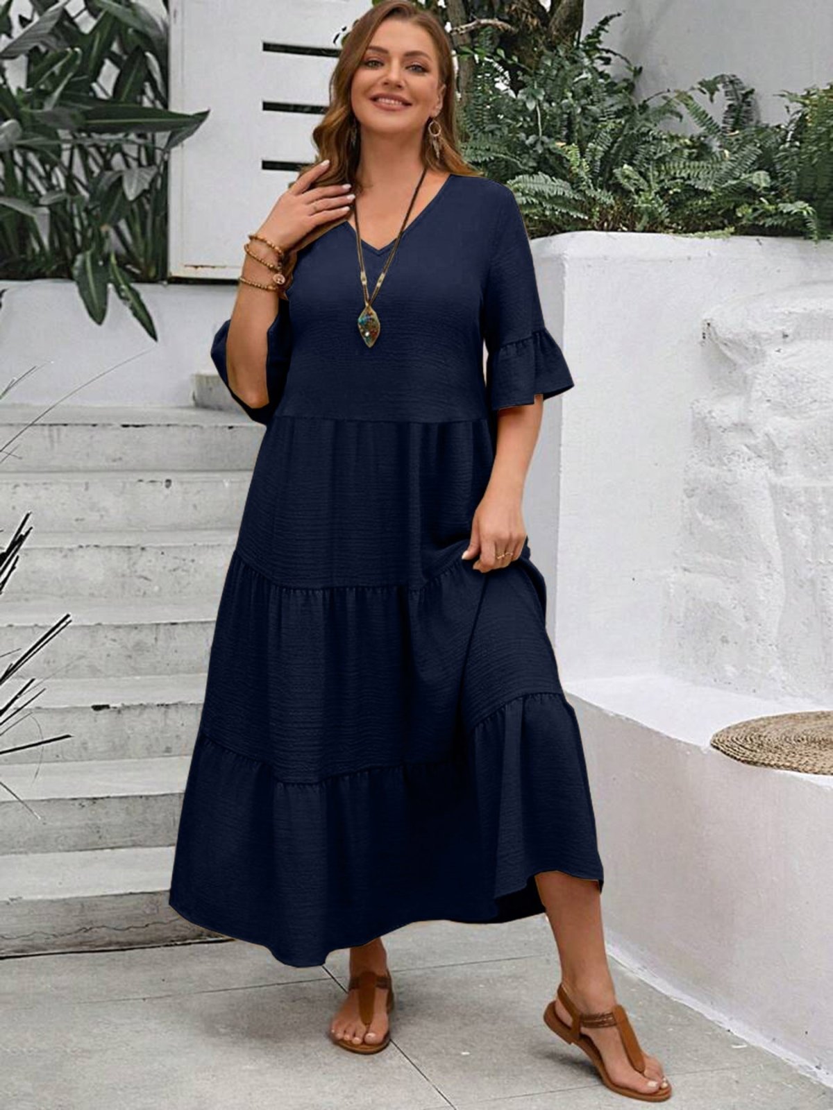Delphine™ | Elegante Jurk met Lagen - JURKJESWINKELTJE
