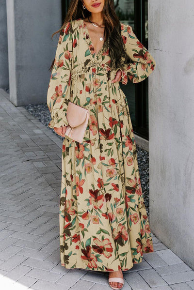 Elianne™ | Wild Lotus Gelaagde Maxi - Jurk - JURKJESWINKELTJE