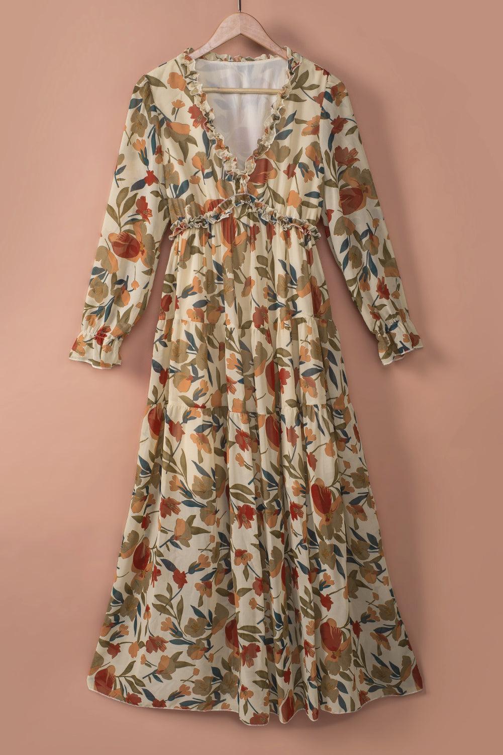 Elianne™ | Wild Lotus Gelaagde Maxi - Jurk - JURKJESWINKELTJE