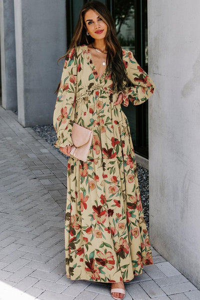 Elianne™ | Wild Lotus Gelaagde Maxi - Jurk - JURKJESWINKELTJE