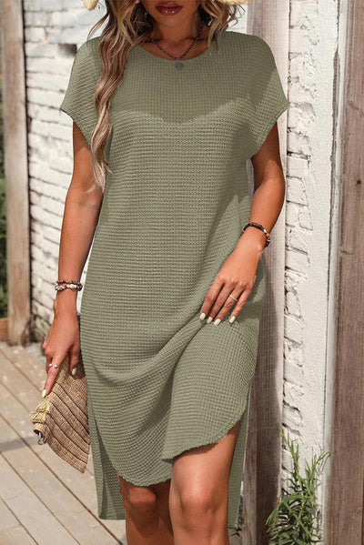 Esmee™ | Gestructureerde T-shirt Jurk - JURKJESWINKELTJE