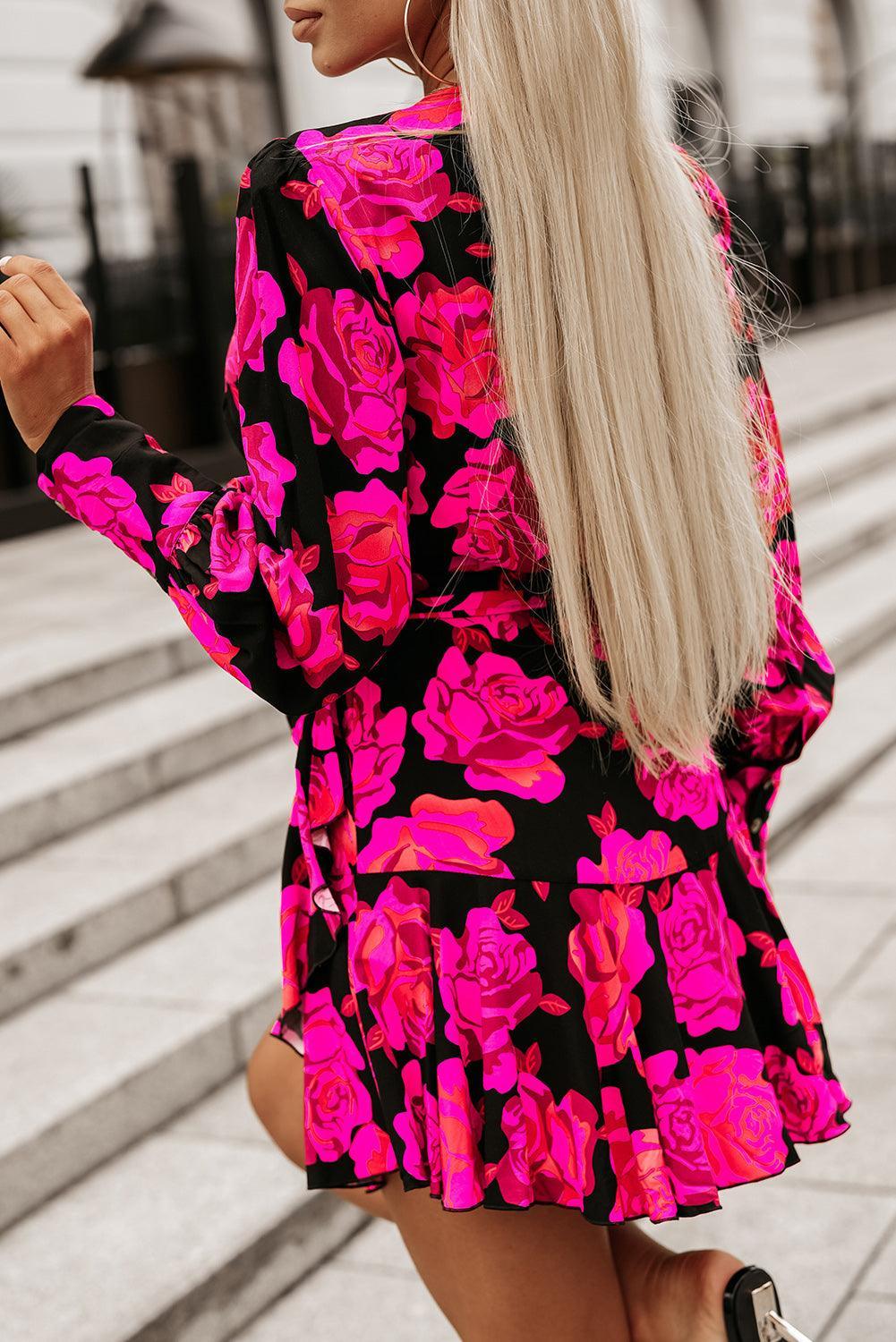 Fleur™ | Wikkel Mini - jurk met Ruches - JURKJESWINKELTJE