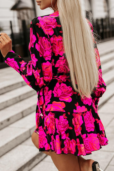 Fleur™ | Wikkel Mini - jurk met Ruches - JURKJESWINKELTJE