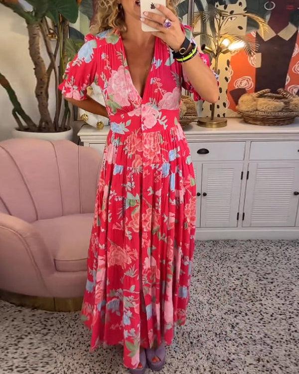 Floriana™ - Vibrant Floral Dress - JURKJESWINKELTJE