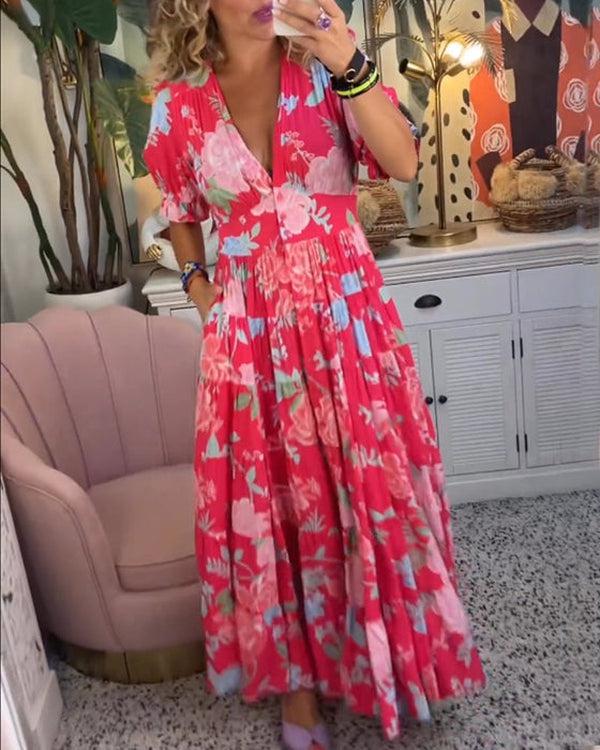 Floriana™ - Vibrant Floral Dress - JURKJESWINKELTJE
