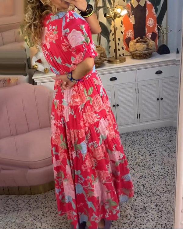 Floriana™ - Vibrant Floral Dress - JURKJESWINKELTJE