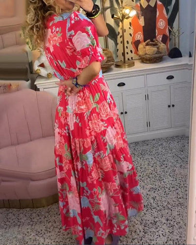 Floriana™ - Vibrant Floral Dress - JURKJESWINKELTJE