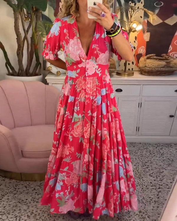 Floriana™ - Vibrant Floral Dress - JURKJESWINKELTJE