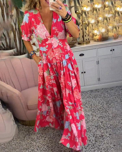 Floriana™ - Vibrant Floral Dress - JURKJESWINKELTJE