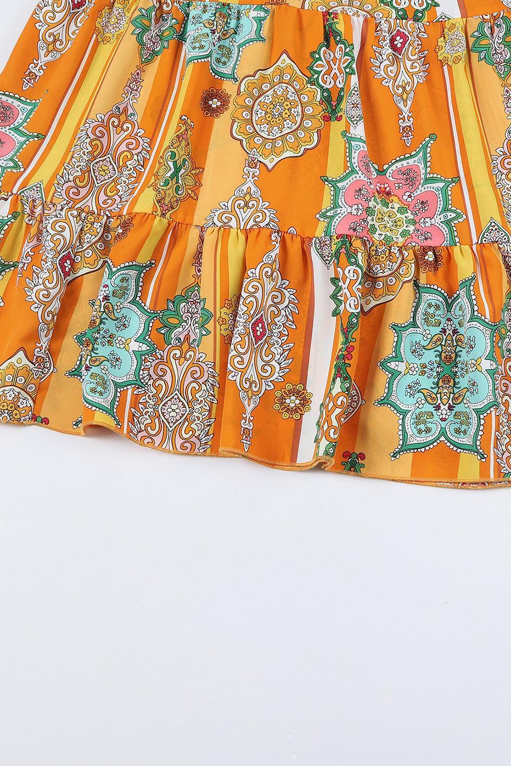 Malin™ | Boho Geometrische Print Jurk met V - Hals - JURKJESWINKELTJE