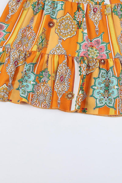 Malin™ | Boho Geometrische Print Jurk met V - Hals - JURKJESWINKELTJE