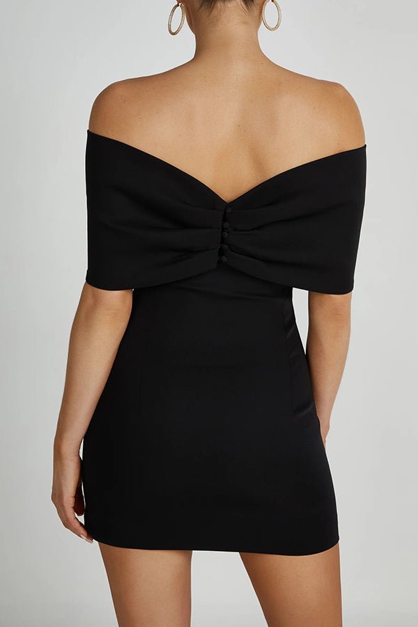 Maria™ | Off Shoulder Mini Jurk met Strik - JURKJESWINKELTJE