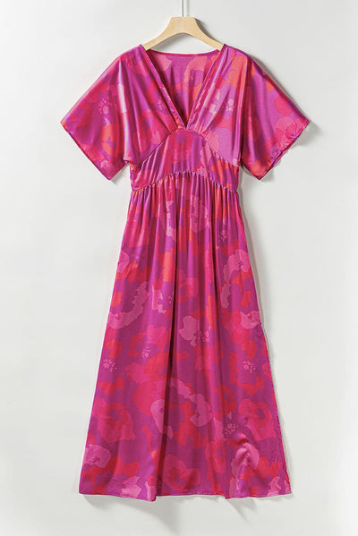 Marise™ | Bloemenprint Maxi Jurk met V - Hals - JURKJESWINKELTJE