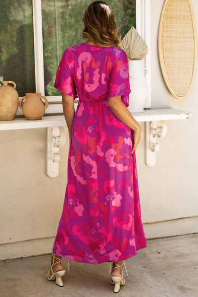 Marise™ | Bloemenprint Maxi Jurk met V - Hals - JURKJESWINKELTJE