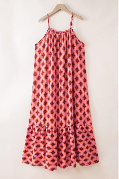 Meike™ | Geometrische Print Maxi - Jurk Zonder Mouwen - JURKJESWINKELTJE