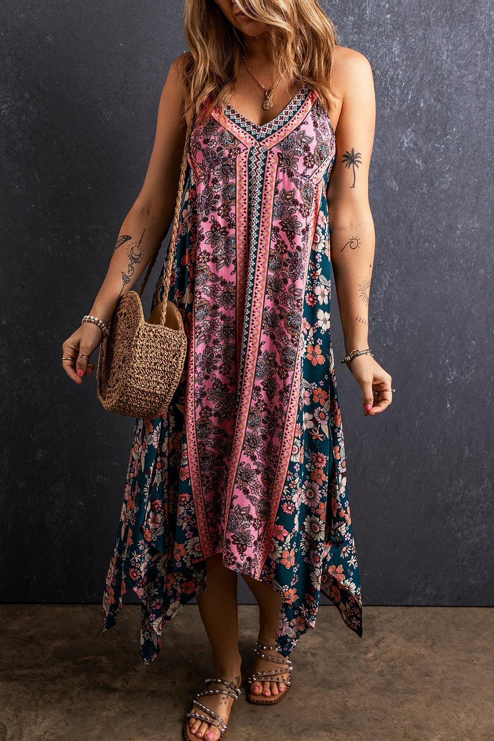 Mila™ | Boheemse Jurk met Patchworkprint - JURKJESWINKELTJE