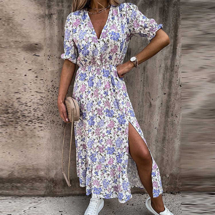 Naila™ - Elegant Floral Dress - JURKJESWINKELTJE