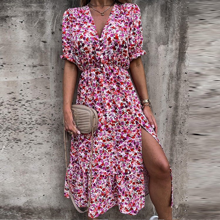 Naila™ - Elegant Floral Dress - JURKJESWINKELTJE