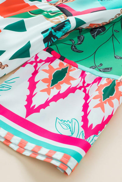Rianne™ | Abstracte Mini Jurk met Halve Mouwen en Notch Hals - JURKJESWINKELTJE