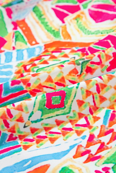 Tialda™ | Geometrische Print Mini Jurk met Korte Mouw - JURKJESWINKELTJE