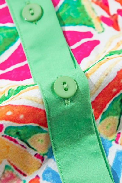 Tialda™ | Geometrische Print Mini Jurk met Korte Mouw - JURKJESWINKELTJE
